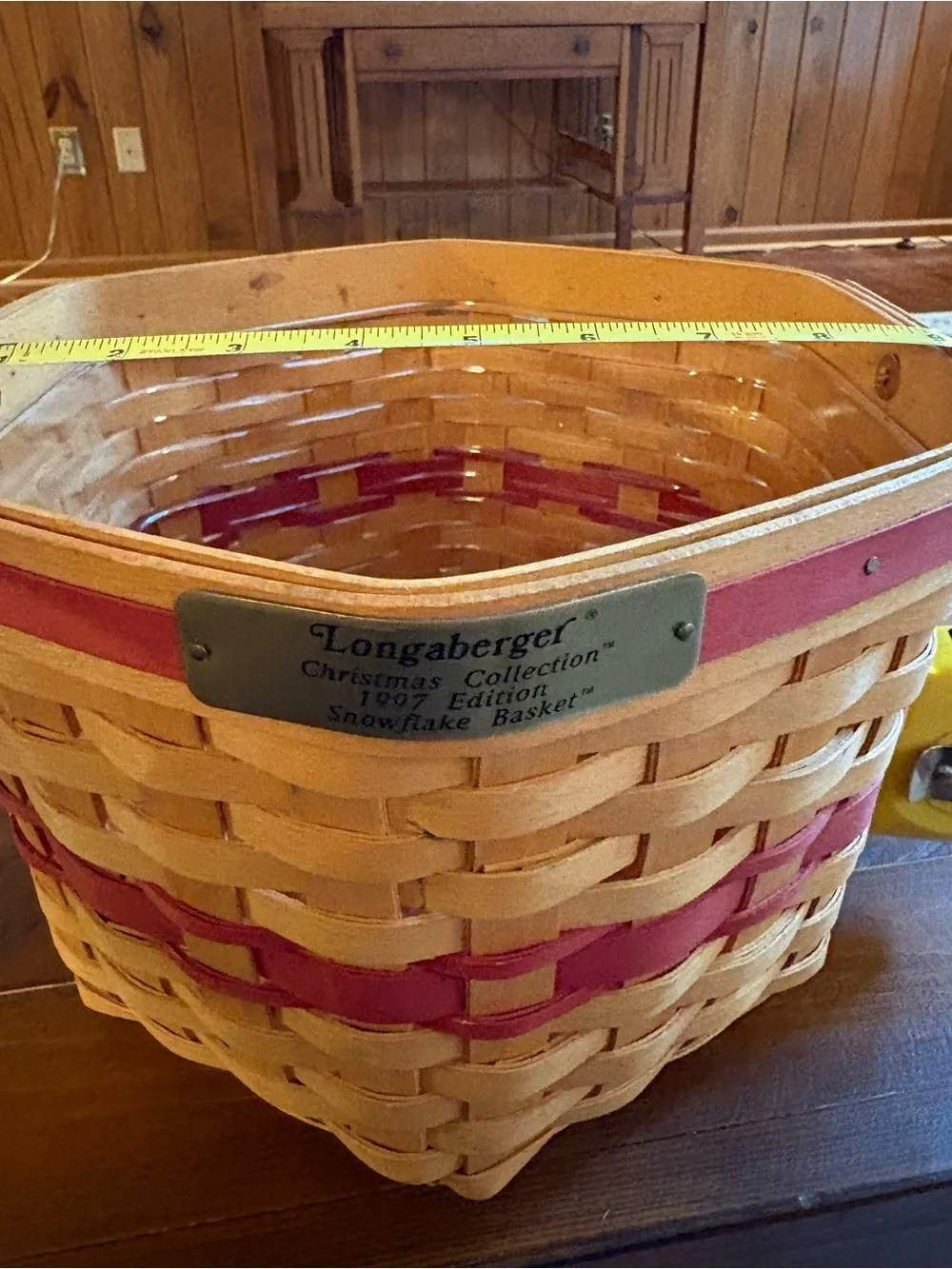 Longaberger Christmas Collection 1997 Edition Snowflake Basket Woven Basket